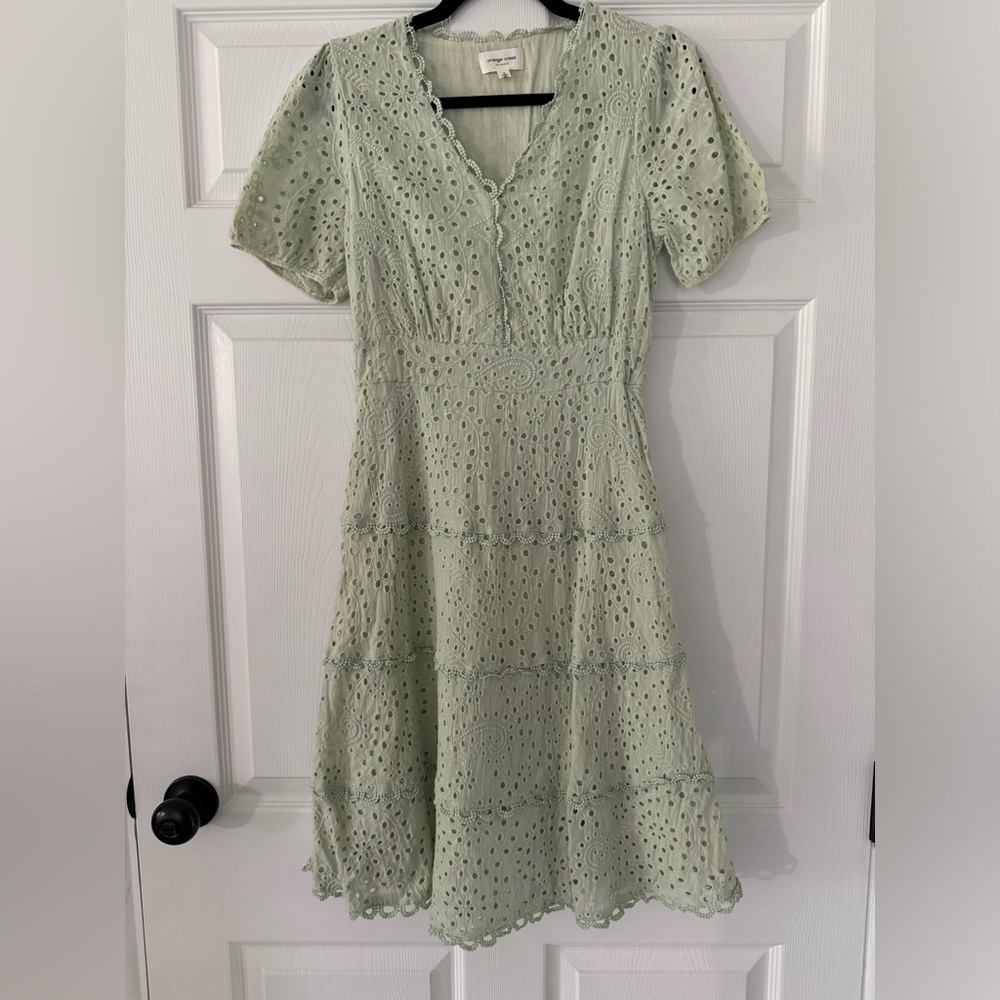 Orange creek mint green eyelet dress